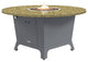 Fire Pit Table 55"D, Natural Gas, Santa Cecillia Granite Top, Gray