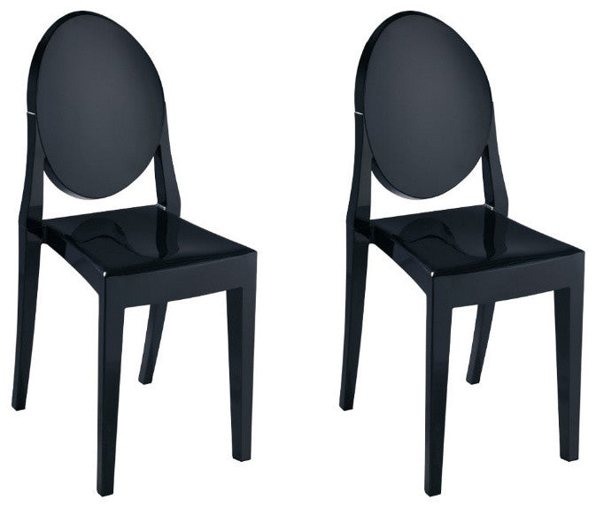 Louie Armless Chair Set of 2, Black