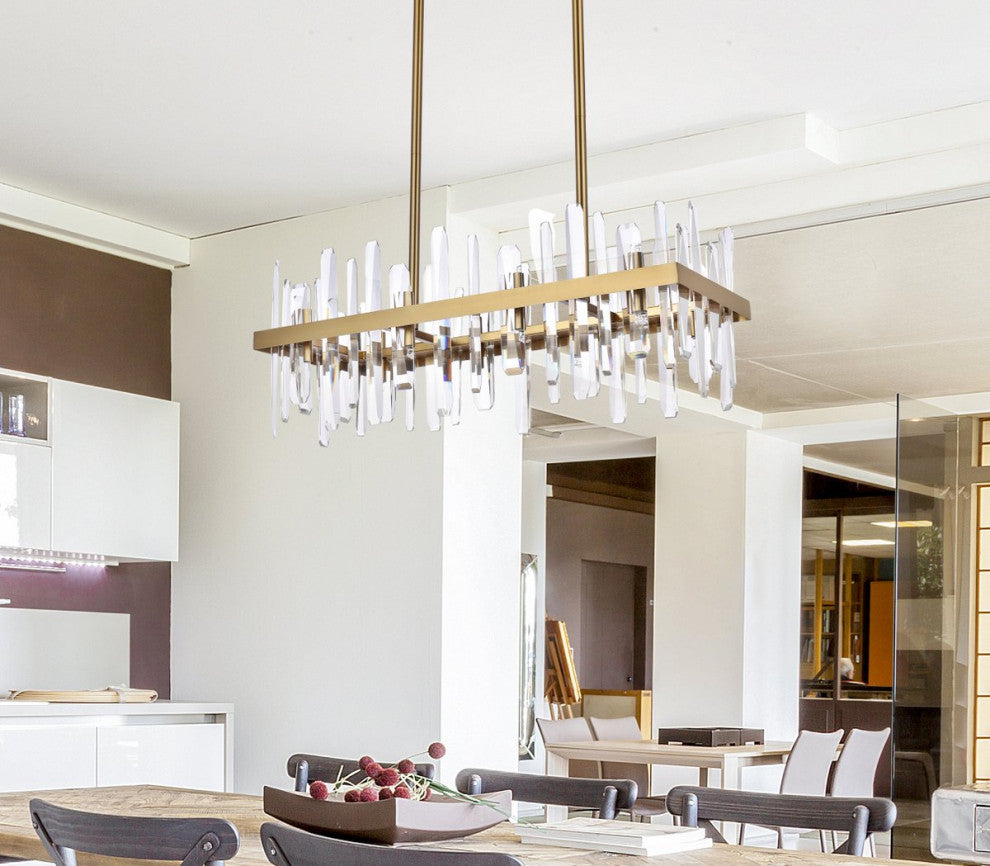 Modern Satin Gold 16-Light Chandelier