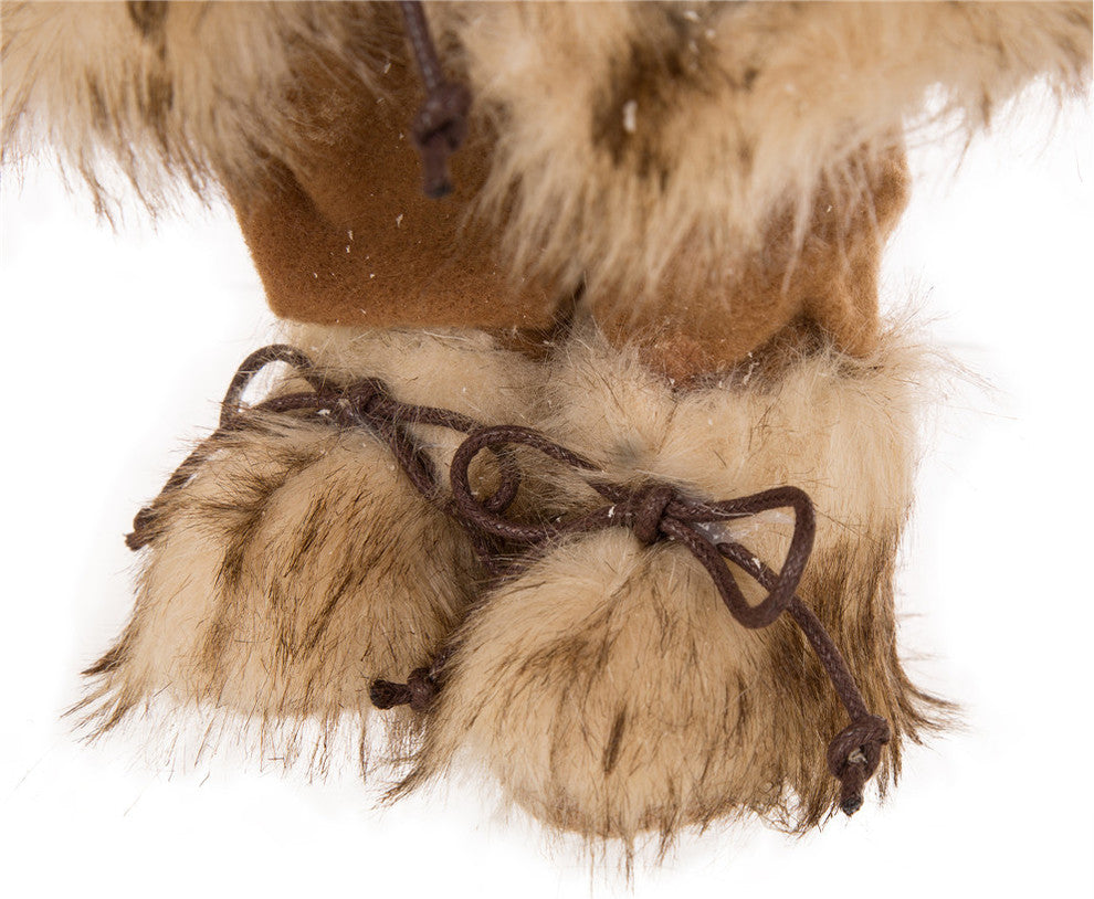 12"H Faux Fur Santa Figurine