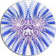 Light Blue Unique Fractal Flower Design, Abstract Round Artwork, 23"