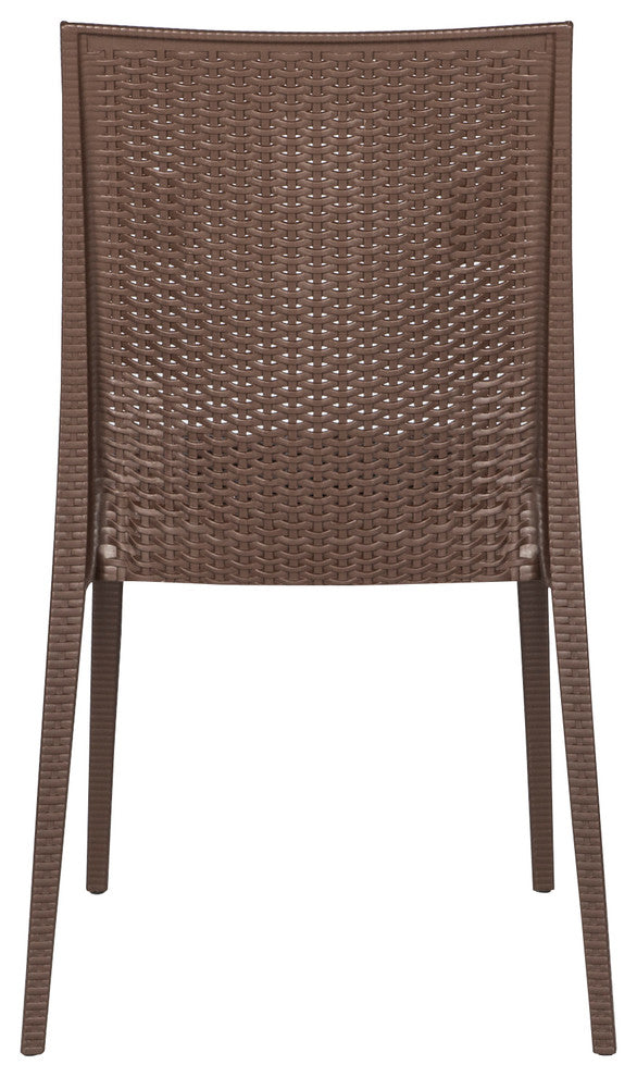 Leisuremod Weave Mace Indoor Outdoor Patio Chair, Brown