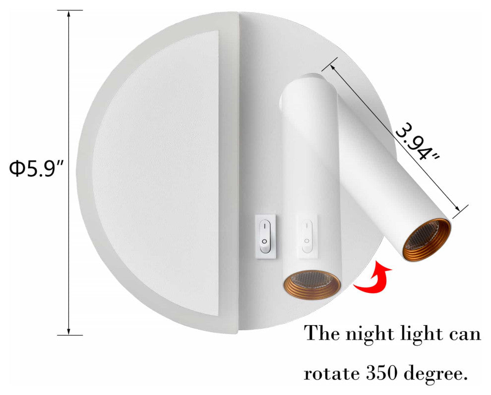 Modern White LED Sconces Wall Lighting,5W 4000K