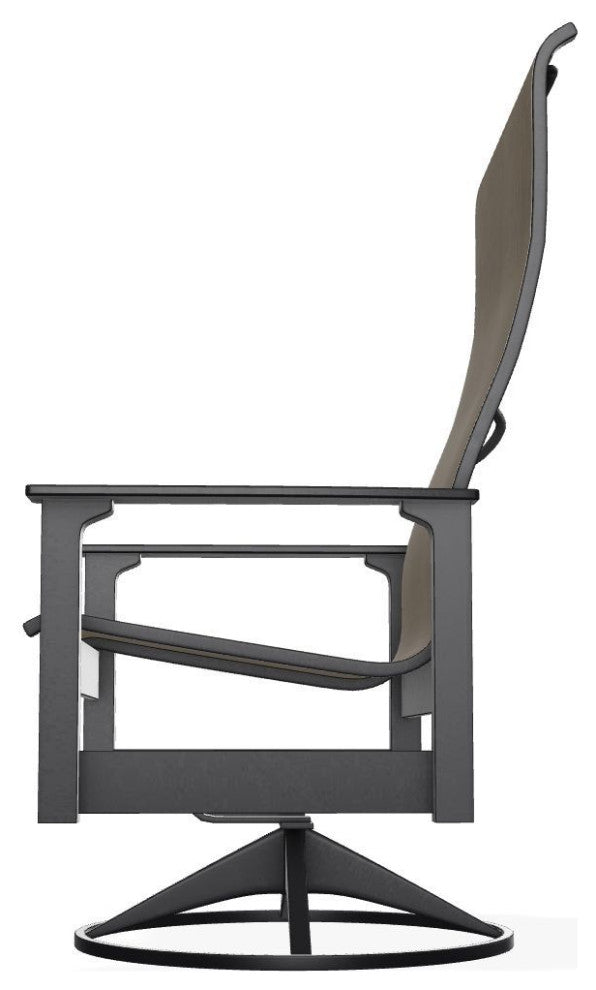 Leeward Sling Outdoor Swivel Rocker, Kora/Black