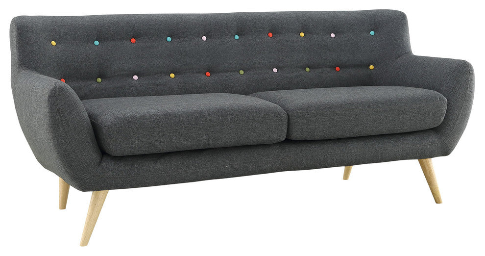 Modern Contemporary Living Room 2-Piece Set, Gray, Fabric, Plywood