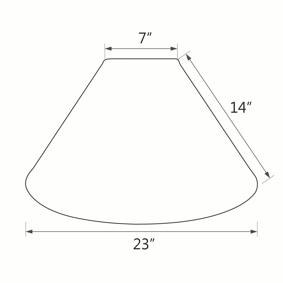 32591 Hardback Empire Shaped Spider Lamp Shade, Off White, 23" wide, 7"x23"x14"