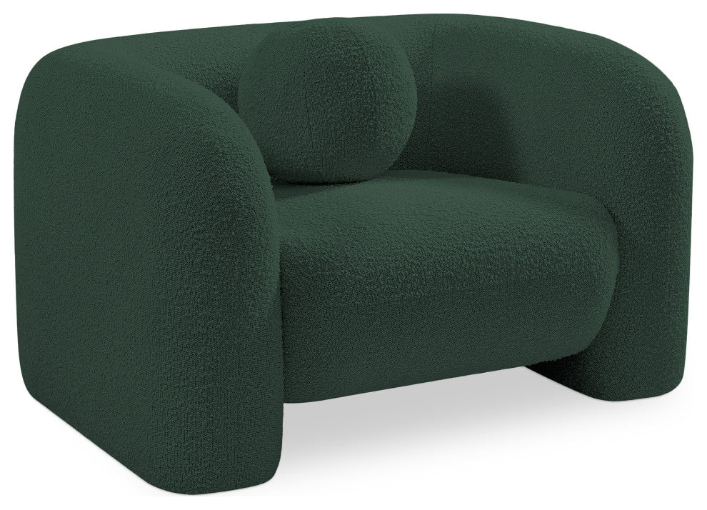 Emory Boucle Fabric Upholstered Upholstered Chair, Green