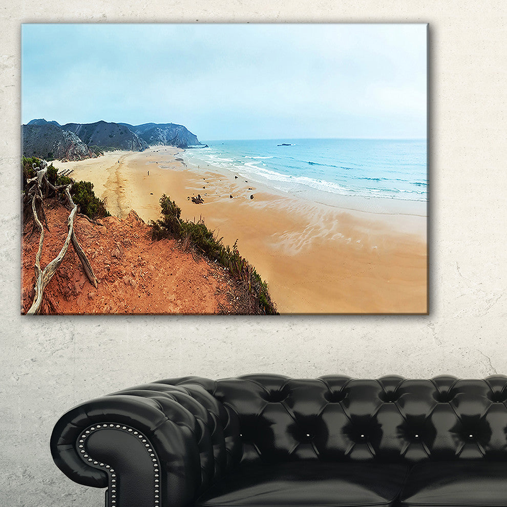 "Tranquil Coastline With Waves" Oversized Beach Wall Art, 40"x20"