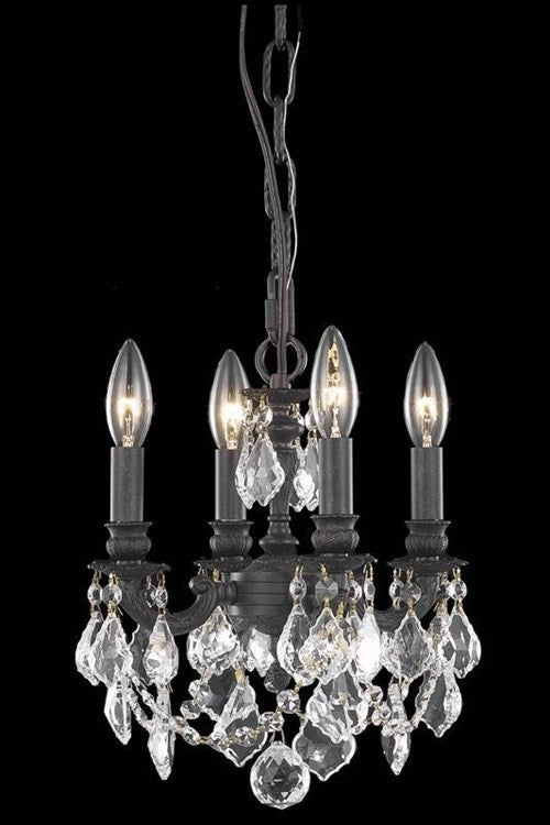 Elegant Lillie Pendant, Dark Bronze Finish With Royal Cut Crystal
