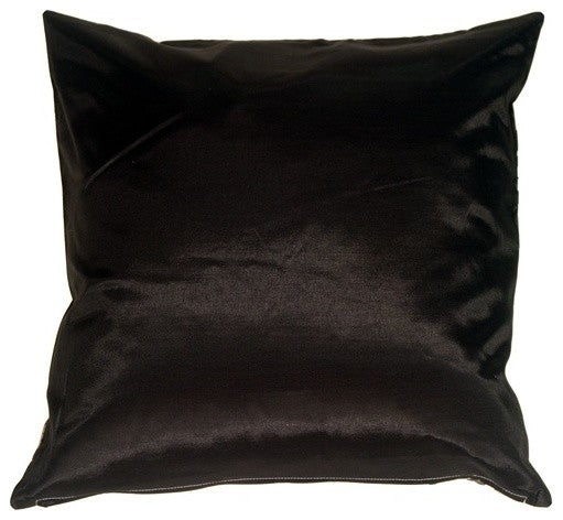Pillow Decor - Black with White Spring Flower and Ferns Pillow