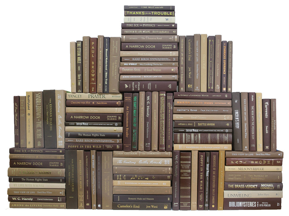 Modern Book Wall Set, Chocolate, Set of 100
