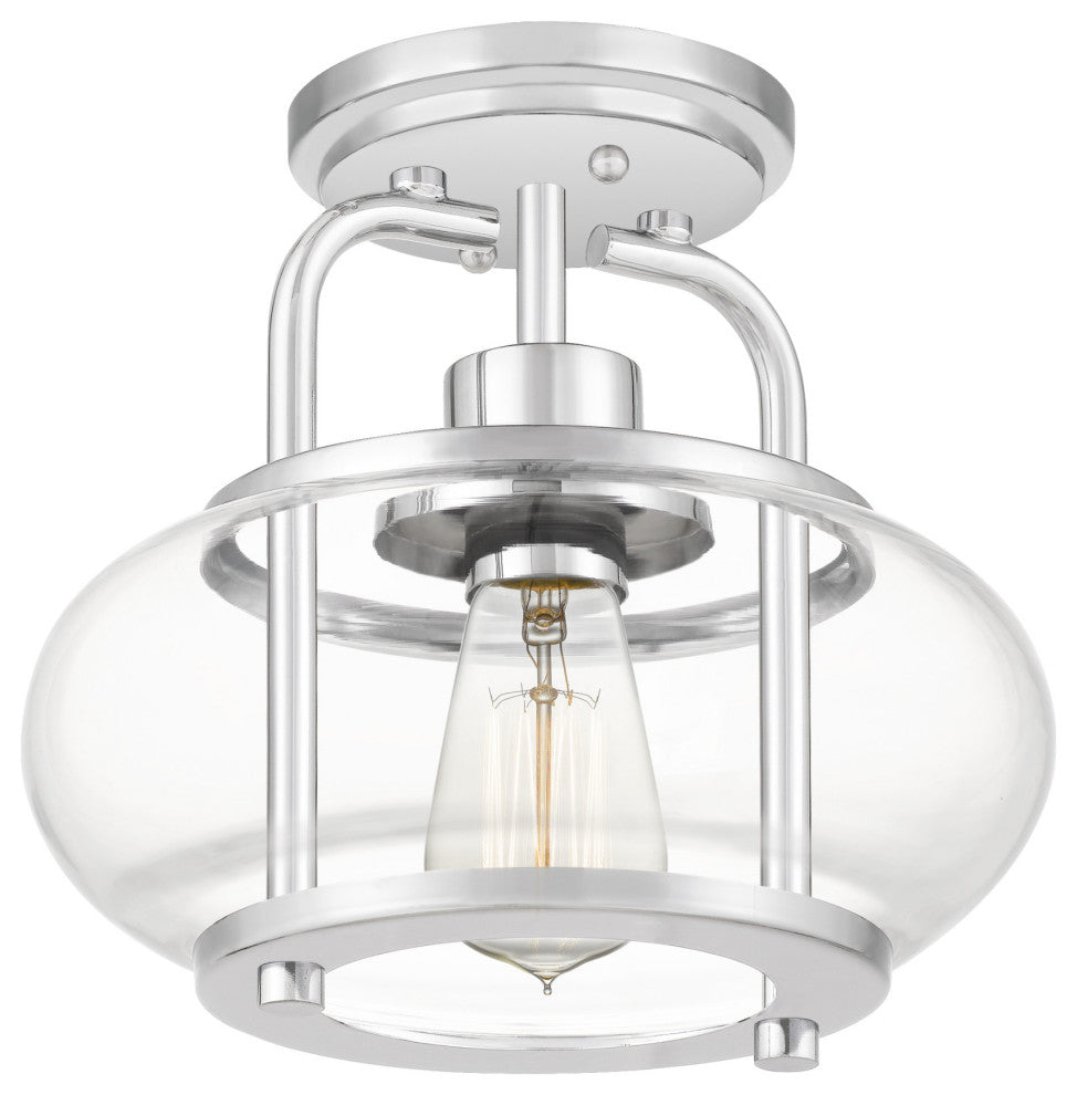Trilogy 1-Light Semi-Flush Mount, Brushed Nickel