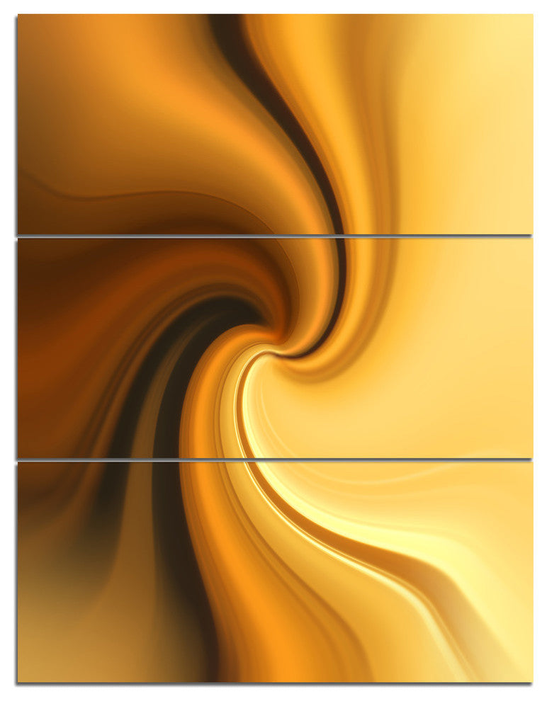 "Brown Waves Curved Texture" Digital Metal Wall Art, 3 Panels, 28"x36"