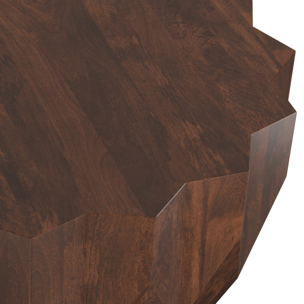 Turnbull Solid Mango Wood Coffee Table, Walnut