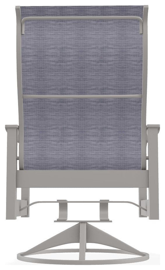 Leeward Sling Outdoor Swivel Rocker, Brooks/Warm Gray