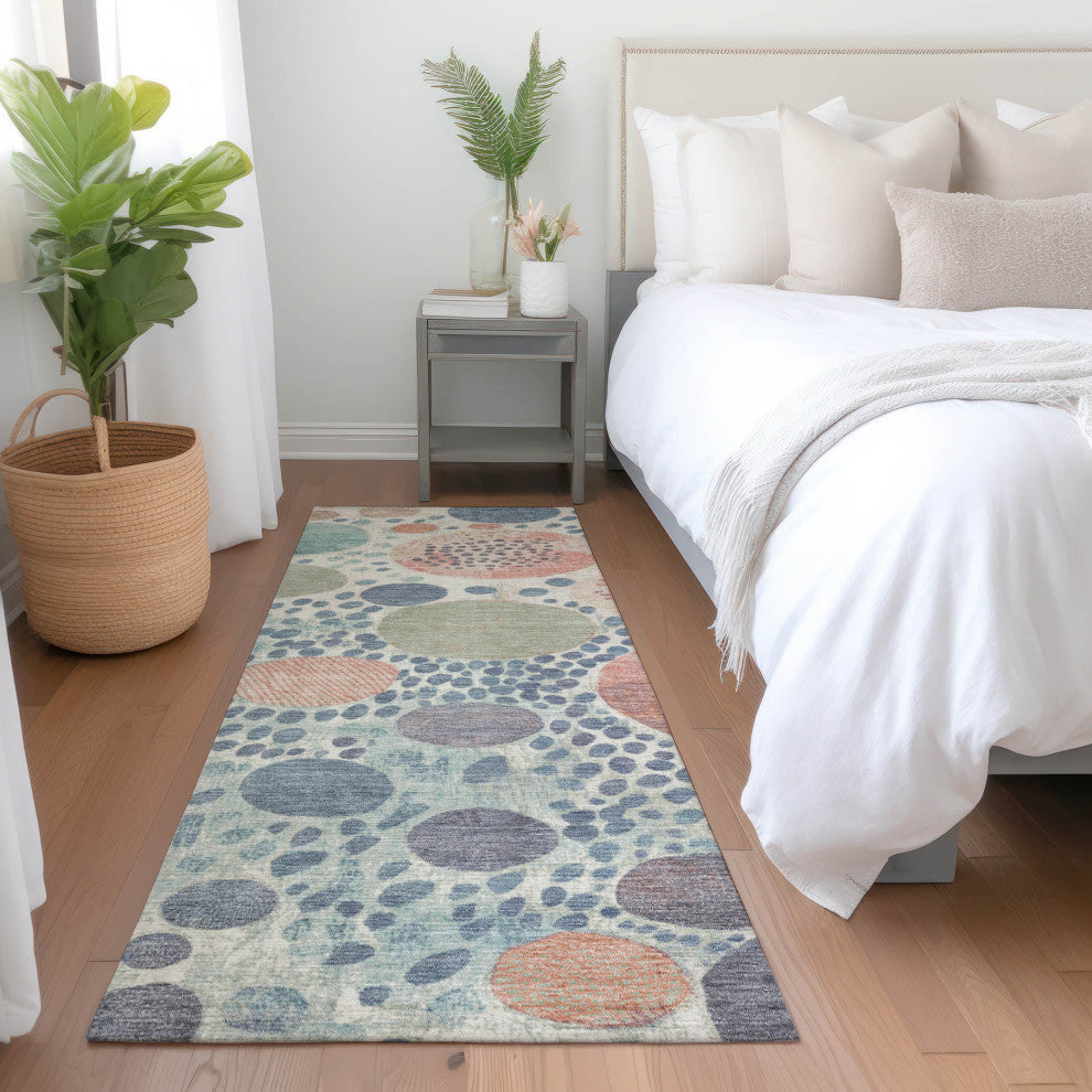 Machine Washable Indoor/Outdoor Chantille ACN1895 Denim 2'3" x 7'6" Runner Rug