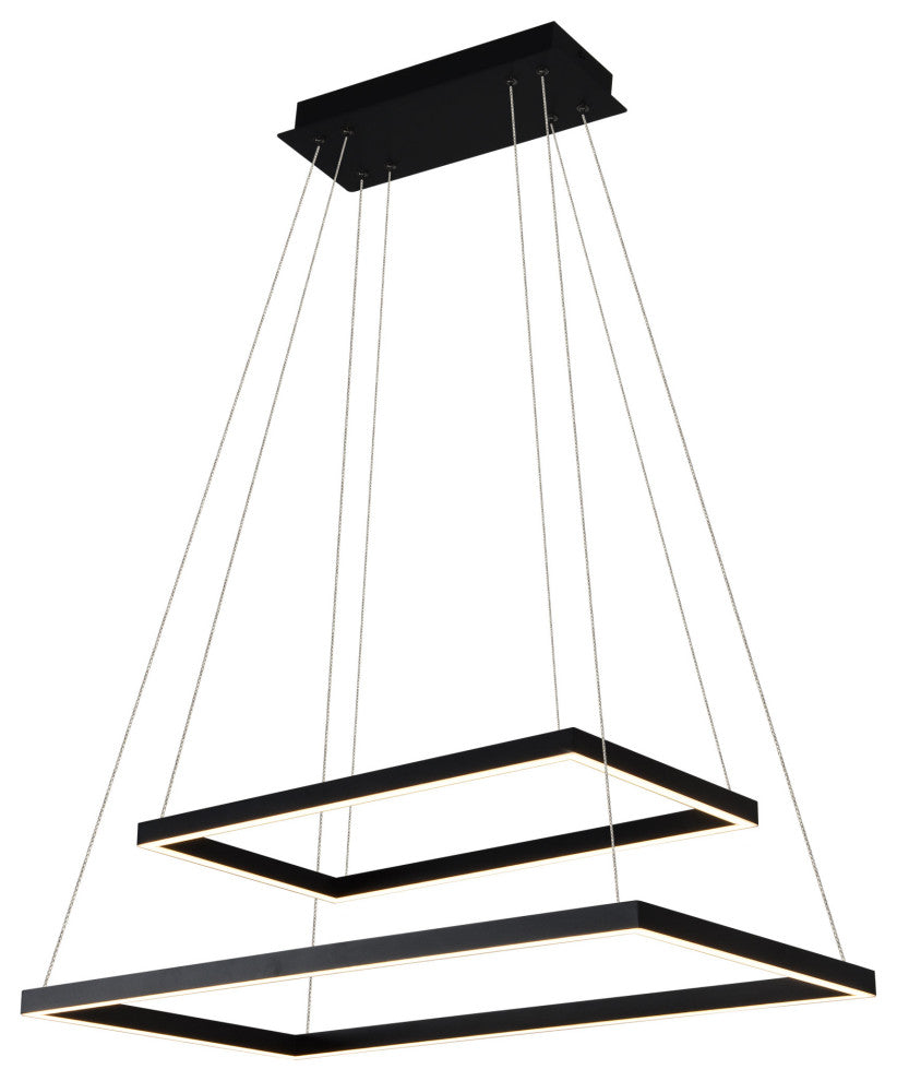 Atria Duo LED Adjustable 2-Tier Chandelier, Black