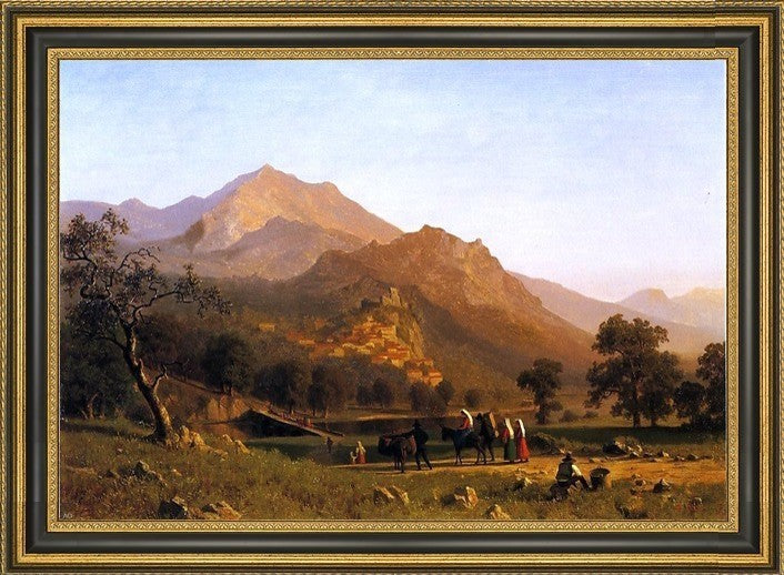 Albert Bierstadt Rocca de Secca Framed Premium Canvas Print, 16"x24"