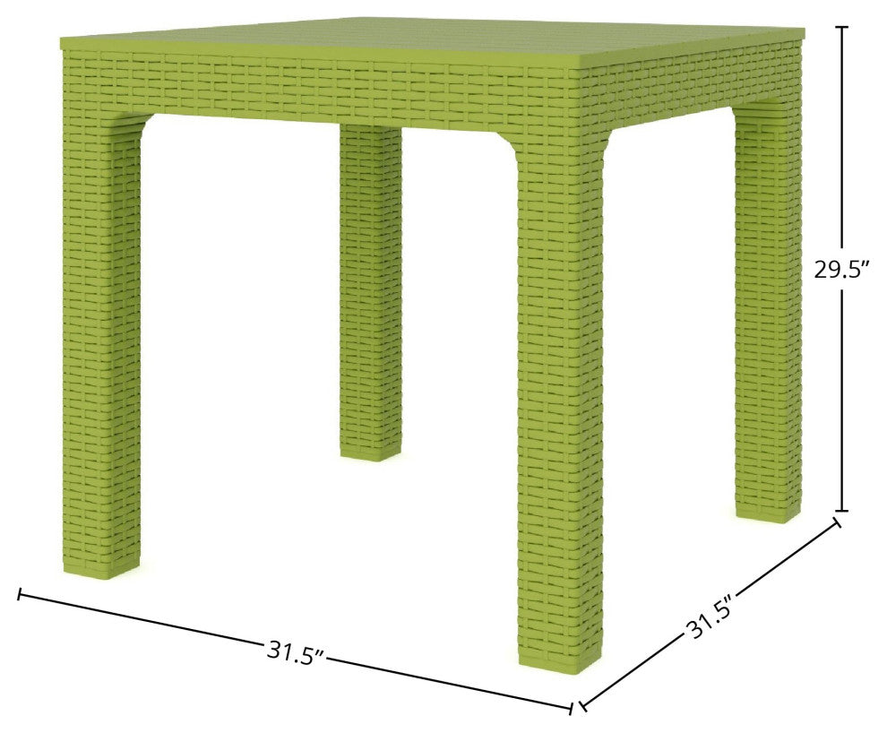 Solara Resin Patio Table, Green