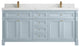 Paris 72" Double Sink Bathroom Vanity, Blue Heather 2" Calacatta Laza