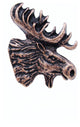 Moose Head Right Facing Cabinet Knob, Antique Copper