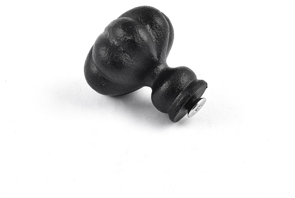 Wrought Iron Floral Mission Cabinet Hardware Knobs Black 1.5" Dia Set of 10