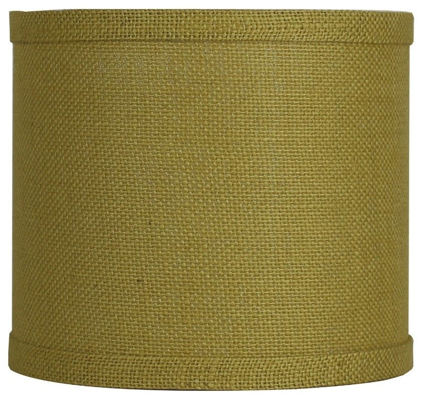 Classic Drum Burlap Lampshades, Mustard Yellow, 8"