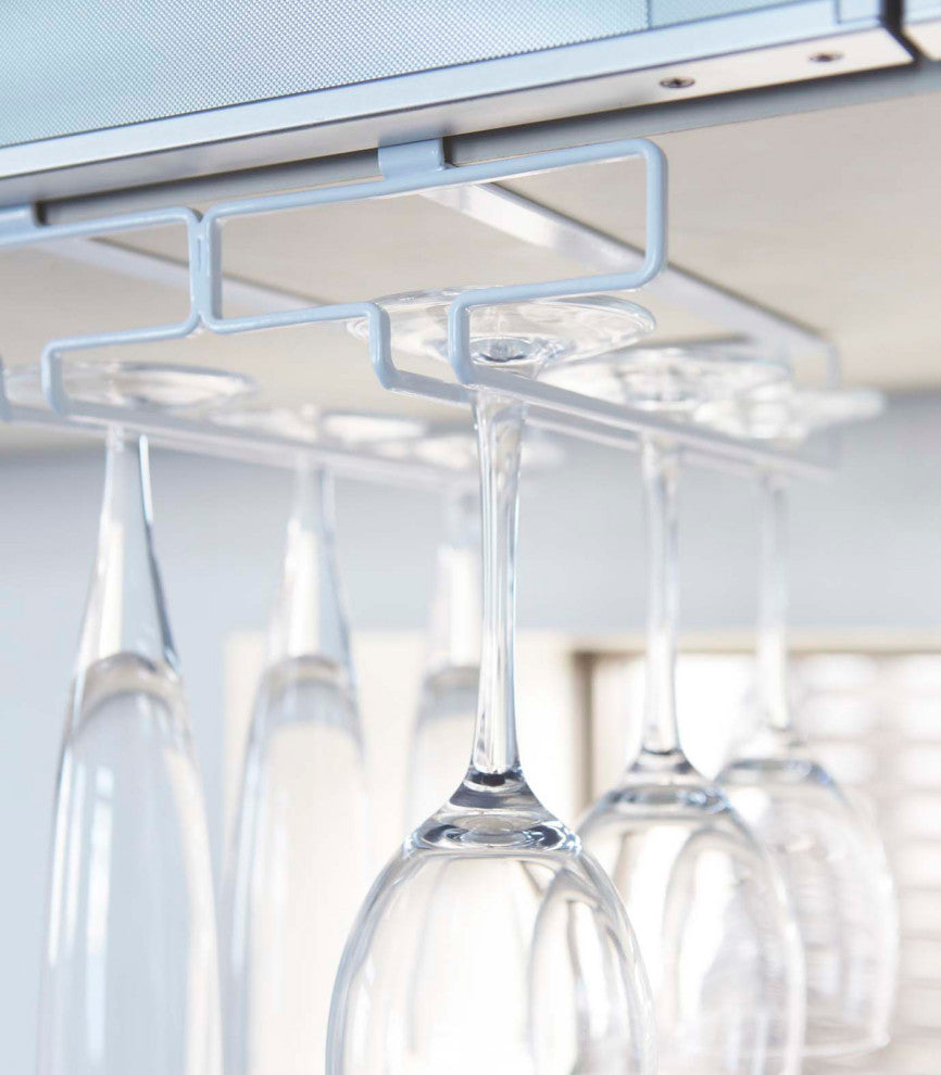 Tower Under Shelf Wine Glass Rack, White