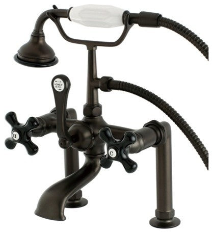 Aqua Vintage Deck Mount Clawfoot Tub Faucet, Oil Rubbed Bronze