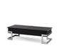 47"x20"x14-24" Black and Chrome Particle Board Coffee Table