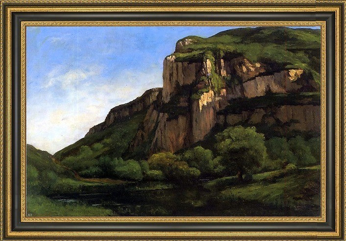 Gustave Courbet Rocks at Mouthier Framed Premium Canvas Print, 16"x24"