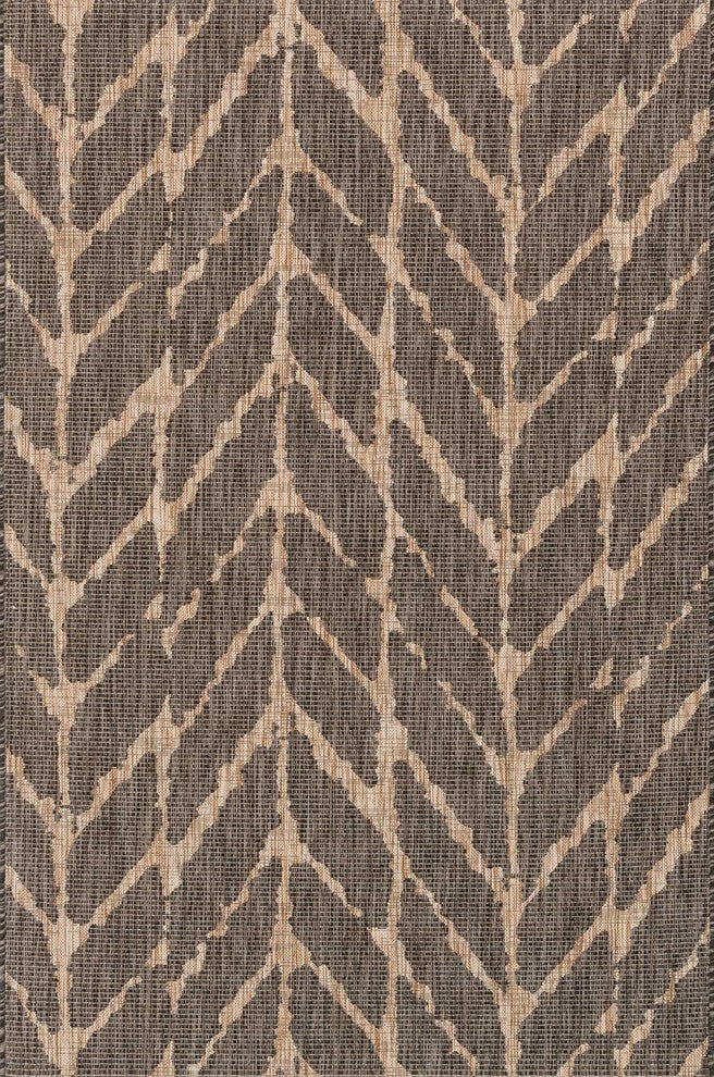 Charcoal Mocha Indoor Outdoor Isle Area Rug by Loloi, 9'2"x12'1"