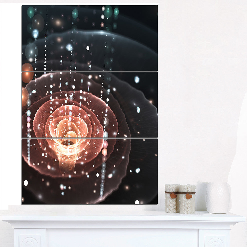 "Flowers With Rain Droplets" Digital Metal Wall Art, 3 Panels, 28"x36"