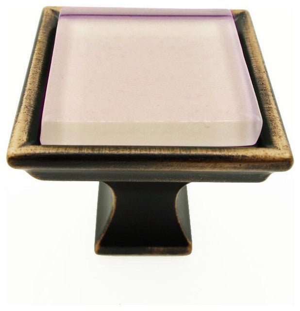 Iridescent Pearl Green Crystal Glass Oil Rubbed Bronze Madison Classic Knob