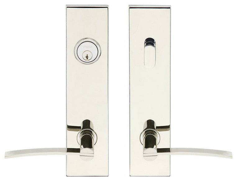 SF217 Horizon Lever, Tubular Entry, Double Cylinder, 2-3/8" Backset, Polished SS
