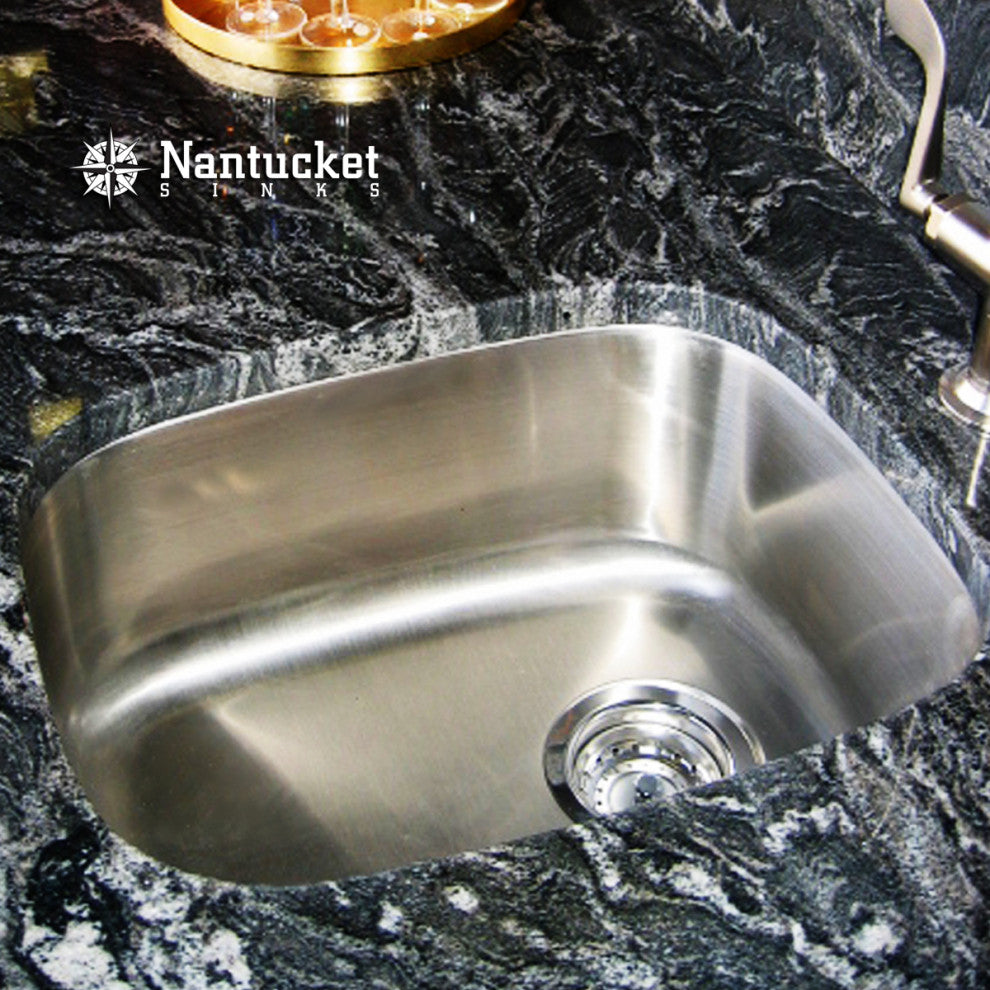 Nantucket Rectangle Undermount Bar and Prep Sink, 18 Gauge, 18.5"x15"x8"