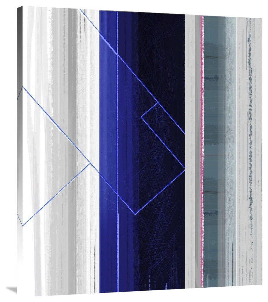 "Abstract White And Dark Blue" Fine Art Print