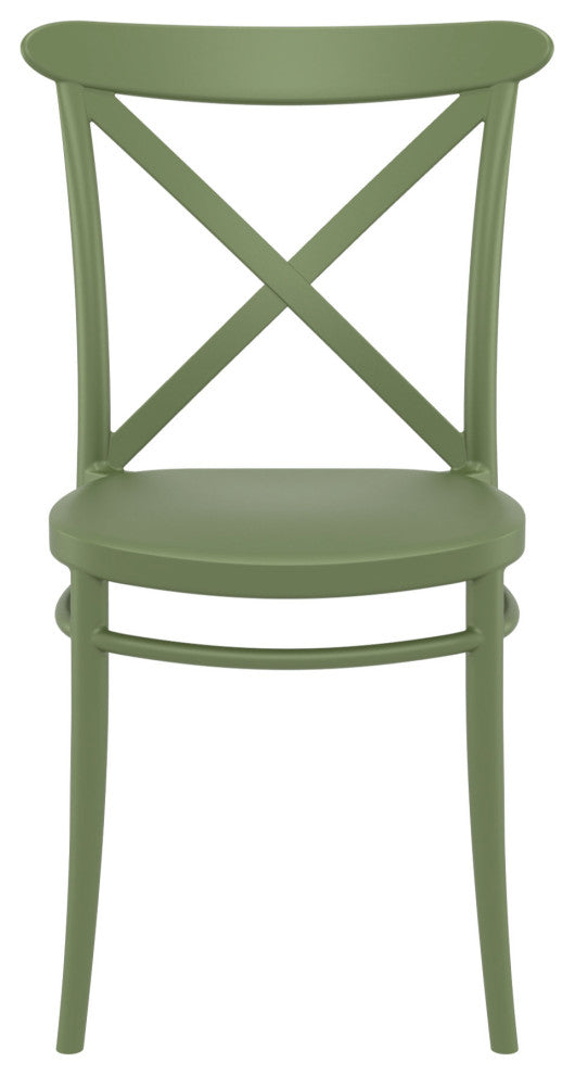 Cross Resin Outdoor Chair Olive Green, Set of 2