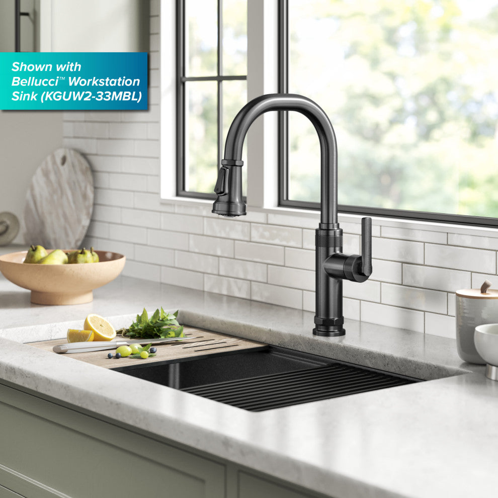 Sellette Pull-Down Kitchen Faucet, Spot Free Black Stainless, Model Kpf-4102sfsb