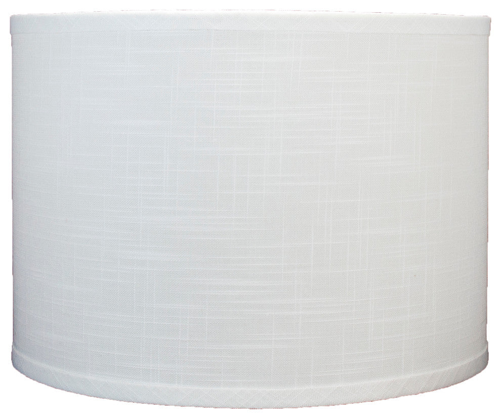 Classic Drum Linen Lamp Shade, Off White, 14"