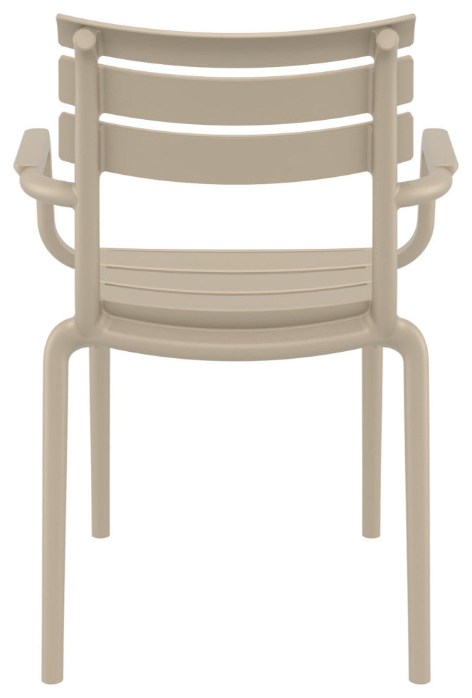 Paris Resin Outdoor Arm Chair, Set of 2, Taupe