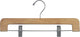 Deluxe Wooden Bottom Hanger With Clips, Natural/Chrome, Box of 100