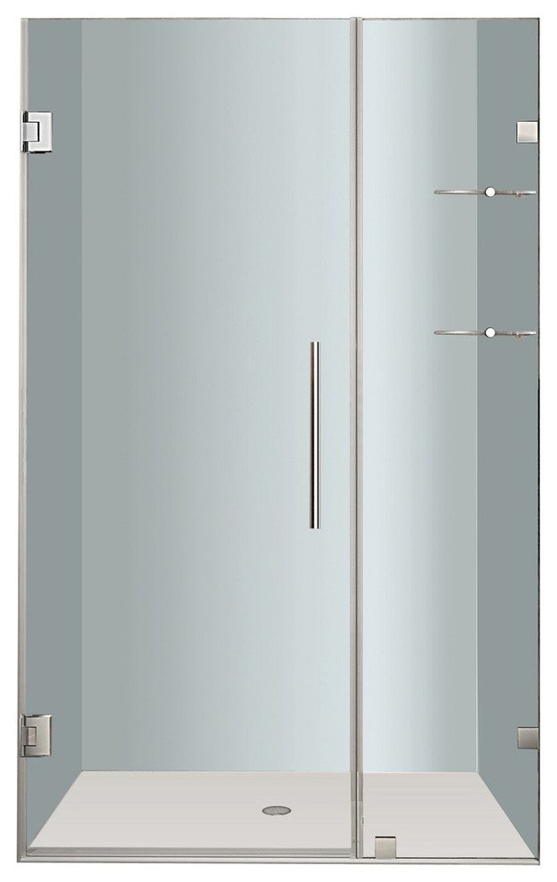 Aston Nautis GS 42"x72" Completely Frameless Hinged Shower Door, Stainless Steel
