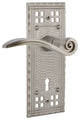 Craftsman Plate With Keyhole Swan Lever, Satin Nickel, Left-Handed