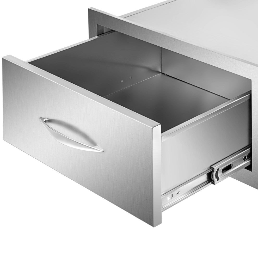Outdoor Kitchen Drawers 30" W x 10" H x 20" D Horizontal Double BBQ Access