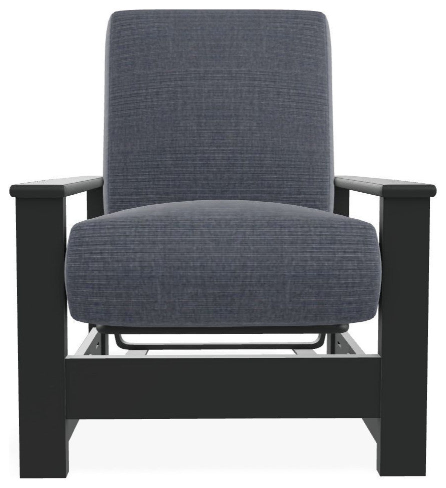 Leeward Deep Seat Outdoor Armchair with Hidden Motion, Proven Denim/Graphite