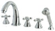 Kingston Brass Roman Tub Faucet 5 Pieces With Hand Shower, Polished Chrome