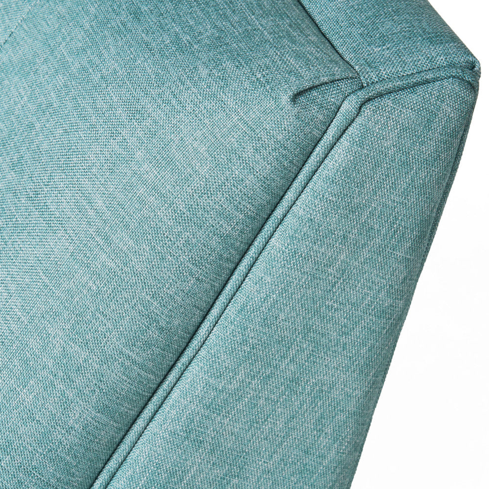 GDF Studio Rouvo Blue Fabric Ottoman Bench