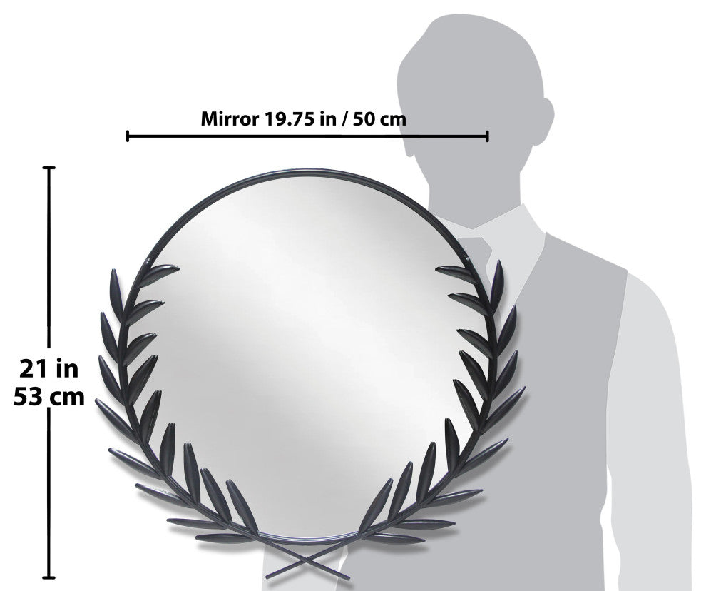 Emperor Black Decorative 21 in Wall Mirror