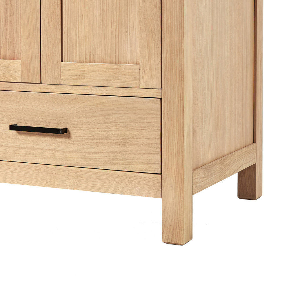 Cambridge 73" Double Bath Vanity With Italian Carrara Marble Top, Oak